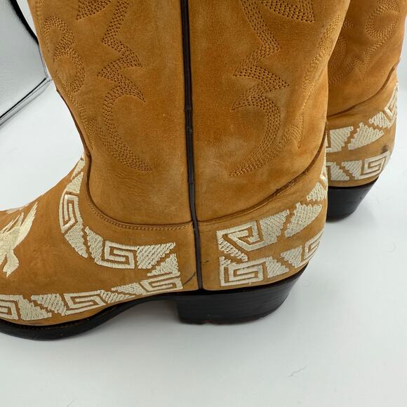 Rudel Camel Embroidered Pointed Men's Western Cowboy Boots Sz 29.5EE - Picture 9 of 14